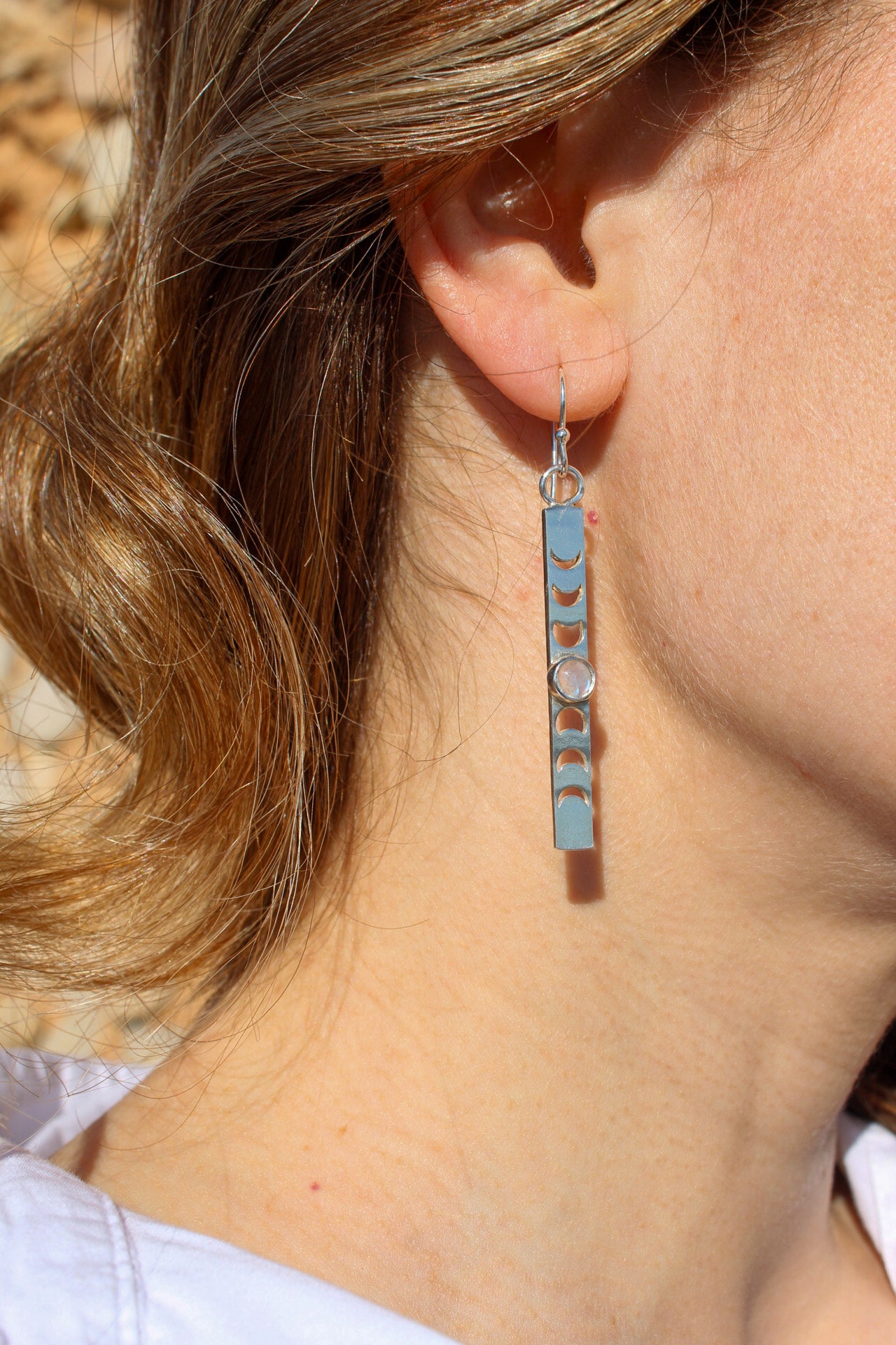 Pendientes Fases Lunares Piedra Lunar