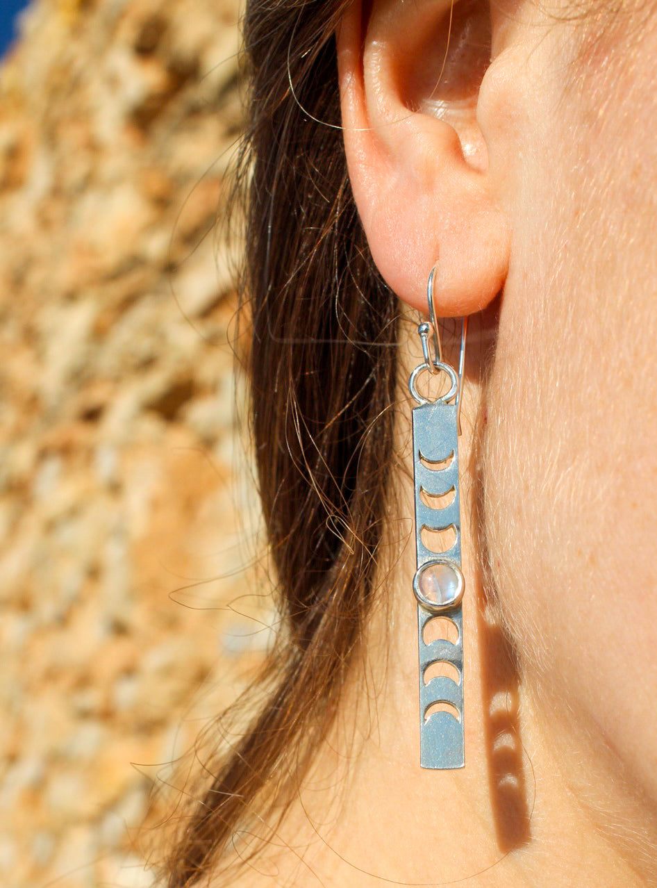 Pendientes Fases Lunares Piedra Lunar
