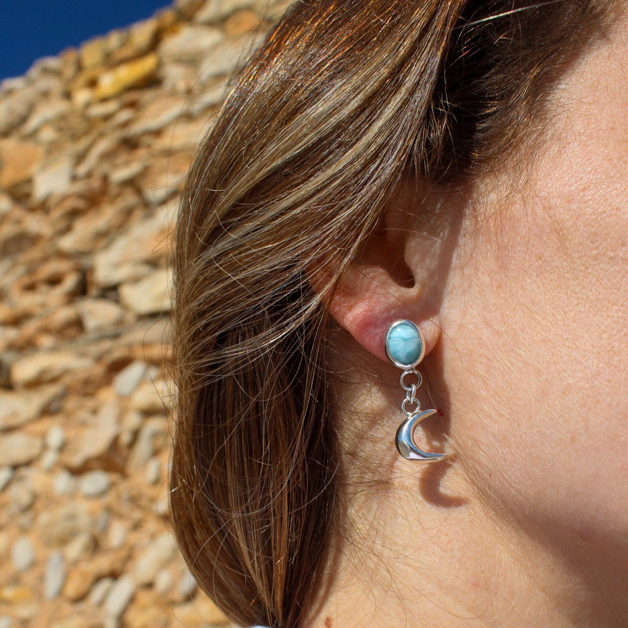 Pendientes LARIMAR Luna
