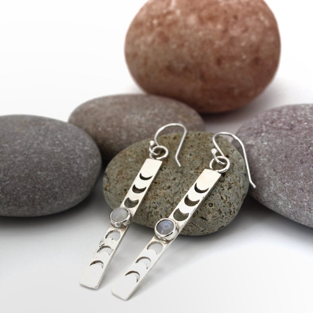 Pendientes Fases Lunares Piedra Lunar
