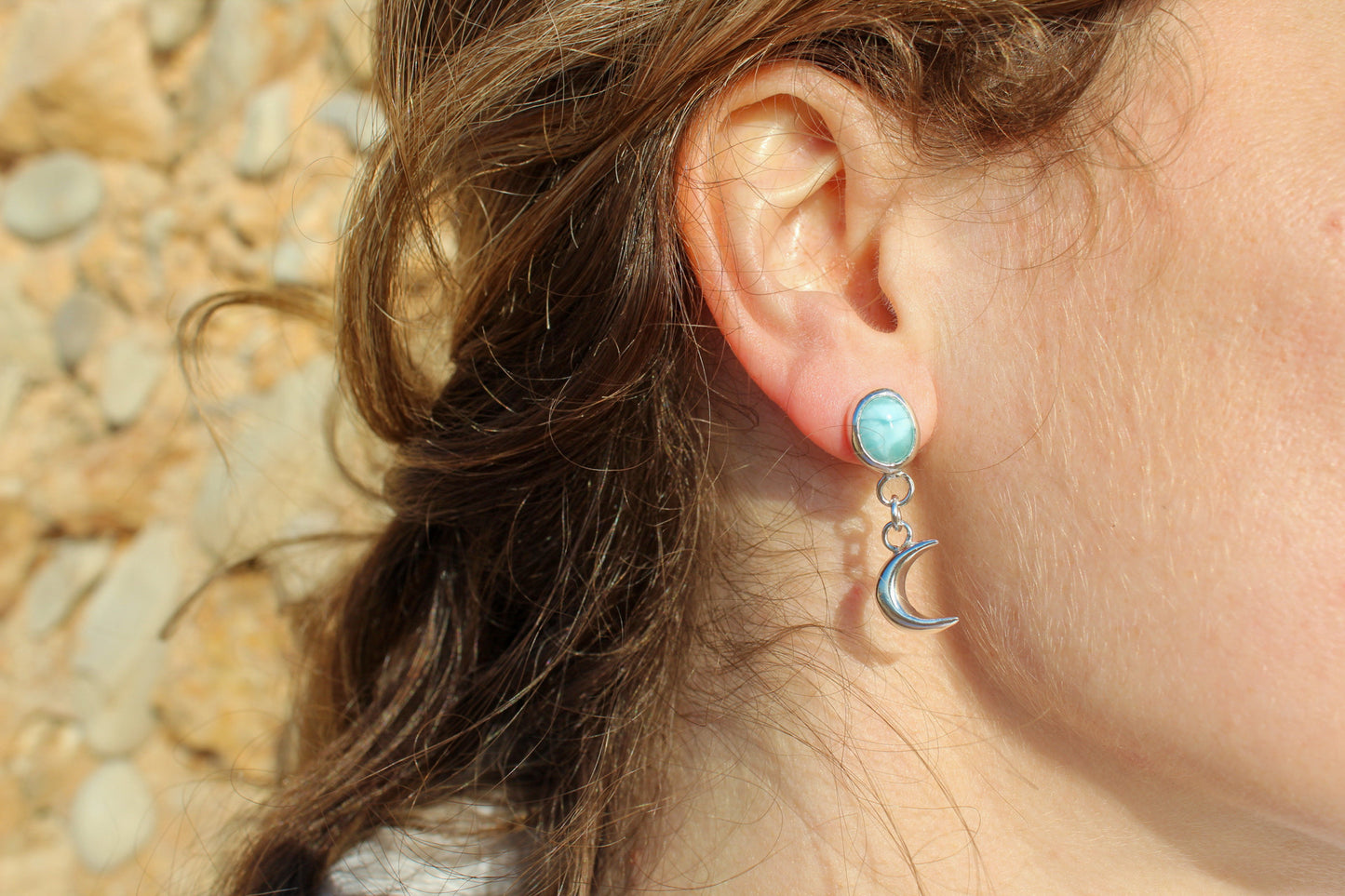 Pendientes LARIMAR Luna