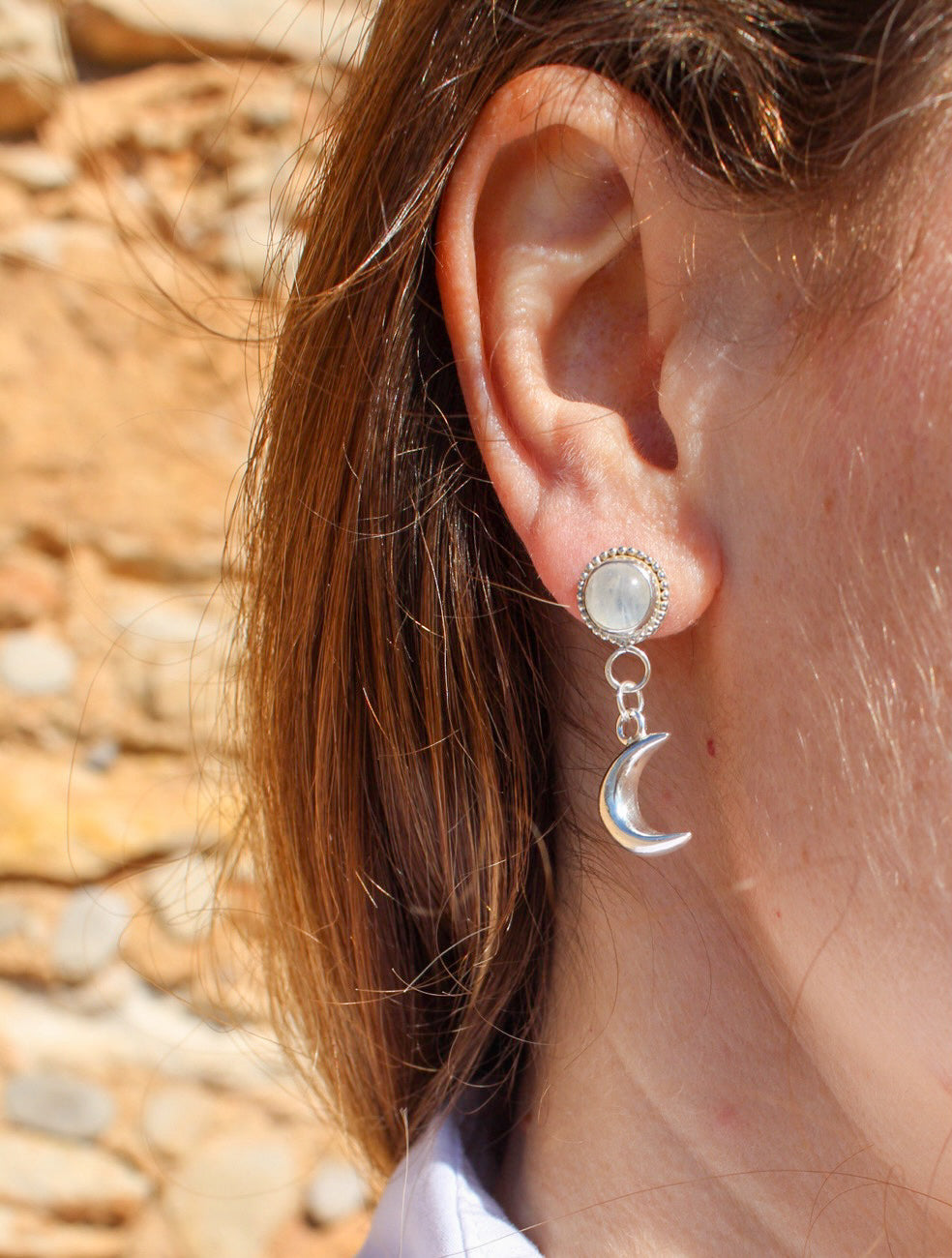 Pendientes Piedra Lunar