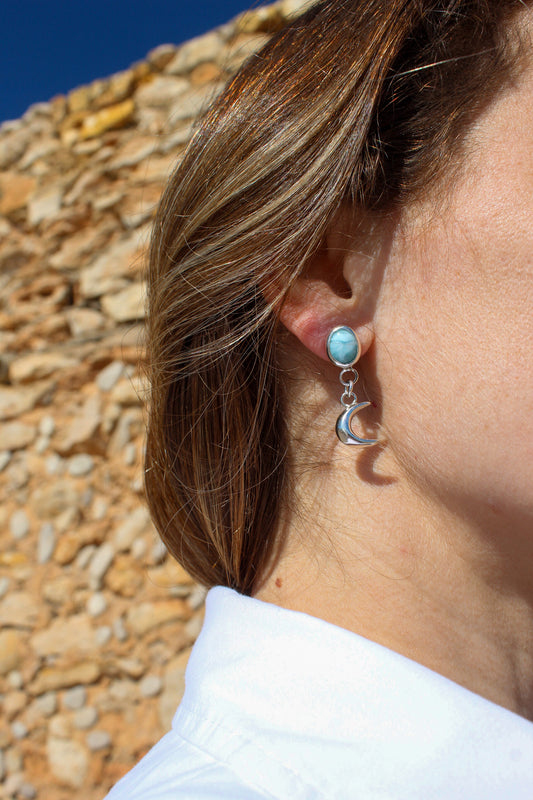 Pendientes LARIMAR Luna