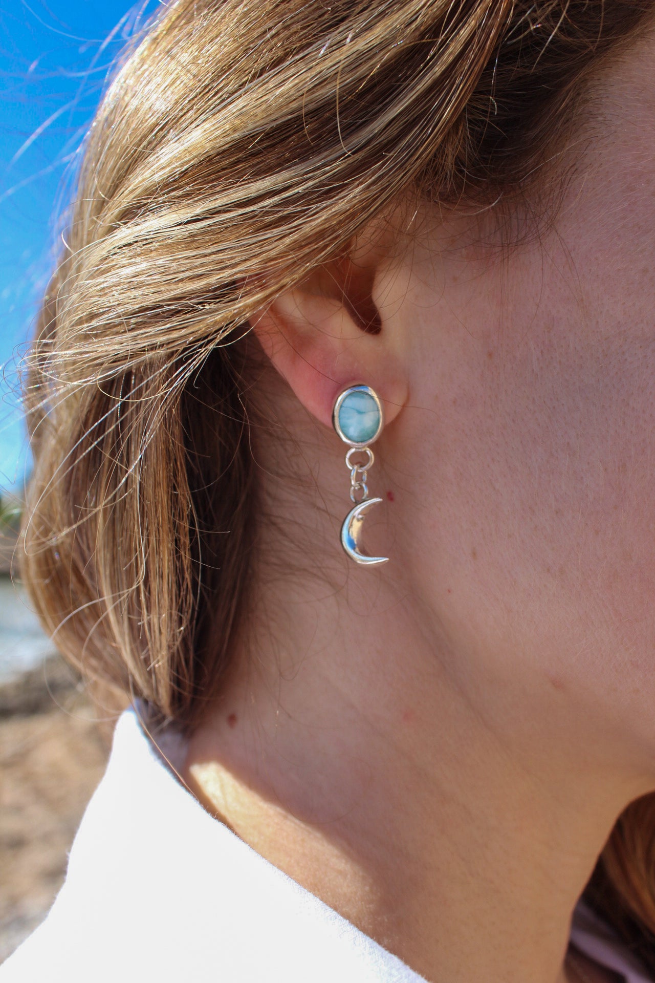 Pendientes LARIMAR Luna